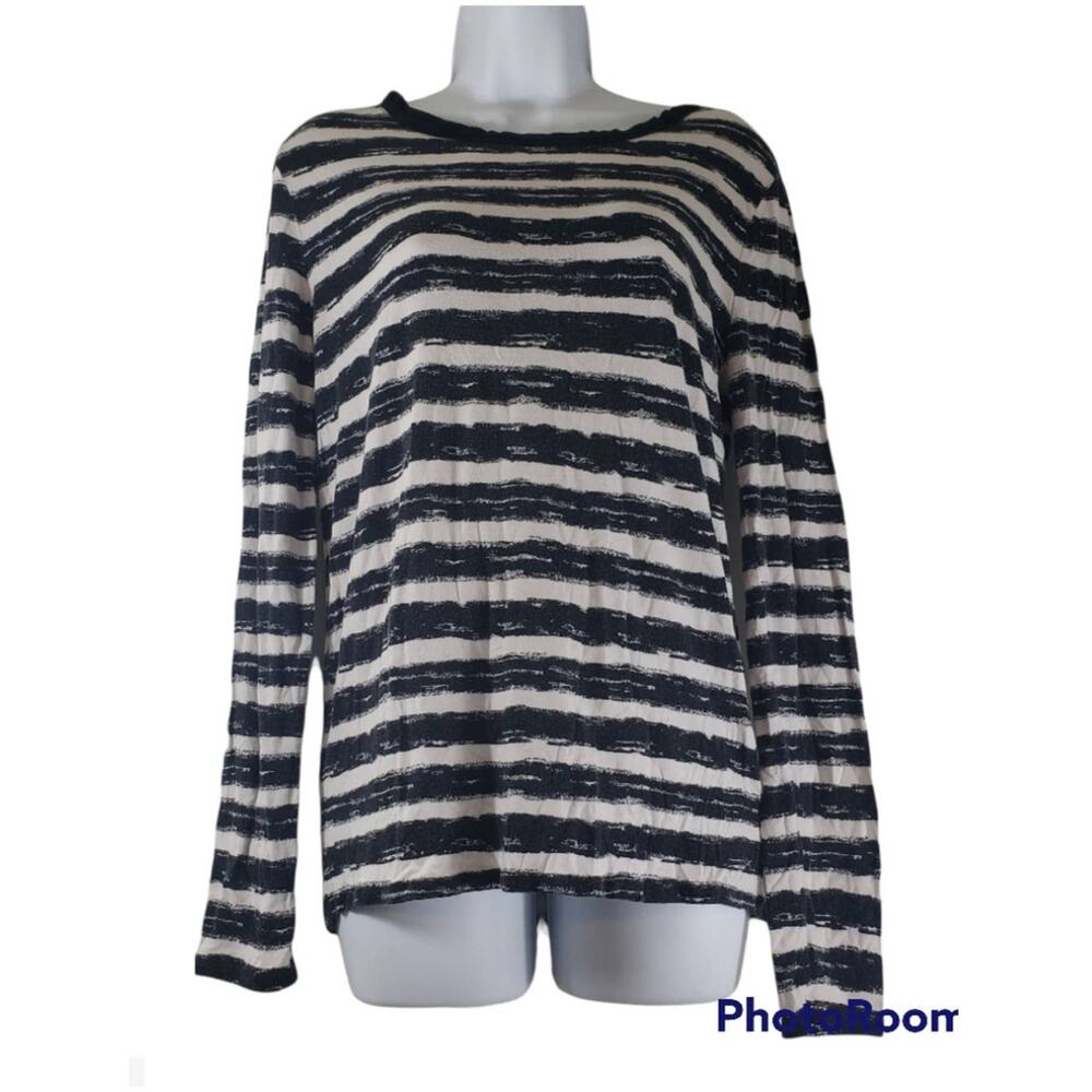 MICHAEL Michael Kors Black and White Striped Blouse